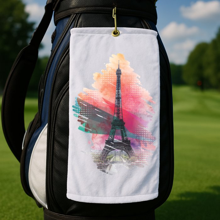 Illustration Of Eiffel Tower In Paris Golf Towel