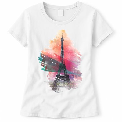 Illustration Of Eiffel Tower In Paris Womens T-Shirt