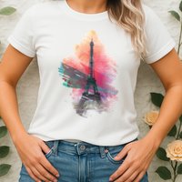 Illustration Of Eiffel Tower In Paris Womens T-Shirt