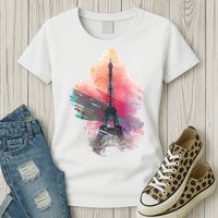 Illustration Of Eiffel Tower In Paris Womens T-Shirt