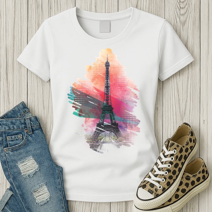 Illustration Of Eiffel Tower In Paris Womens T-Shirt