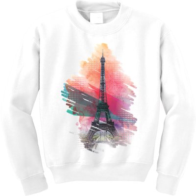 Illustration Of Eiffel Tower In Paris Kids Sweatshirt