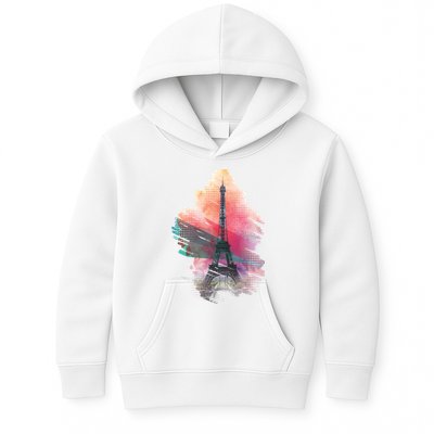 Illustration Of Eiffel Tower In Paris Kids Hoodie