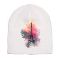 Illustration Of Eiffel Tower In Paris Short Acrylic Beanie