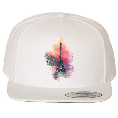 Illustration Of Eiffel Tower In Paris Wool Snapback Cap