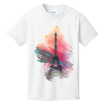 Illustration Of Eiffel Tower In Paris Kids T-Shirt