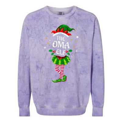 Im Oma Elf Cute Family Christmas Matching Colorblast Crewneck Sweatshirt