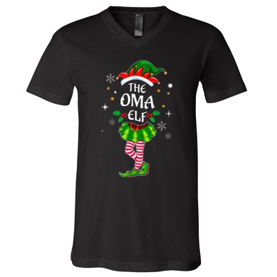 Im Oma Elf Cute Family Christmas Matching V-Neck T-Shirt