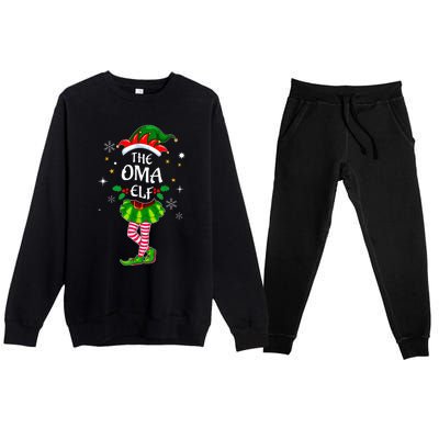 Im Oma Elf Cute Family Christmas Matching Premium Crewneck Sweatsuit Set