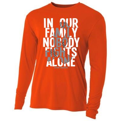 In Our Family Nobody Fights Alone Asthma Awareness Great Gift Cooling Performance Long Sleeve Crew