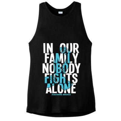 In Our Family Nobody Fights Alone Dysautonomia Awareness Gift Ladies PosiCharge Tri-Blend Wicking Tank