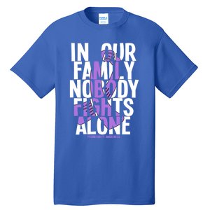 In Our Family Nobody Fights Alone Prematurity Awareness Gift Tall T-Shirt