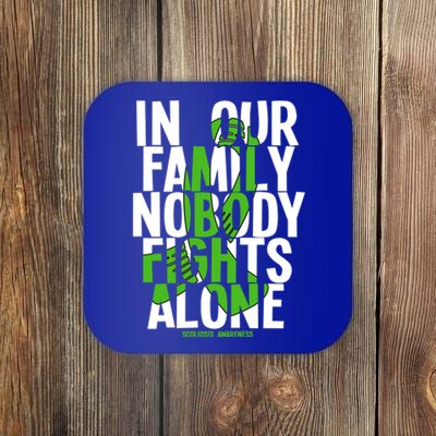 In Our Family Nobody Fights Alone Scoliosis Awareness Cool Gift Coaster