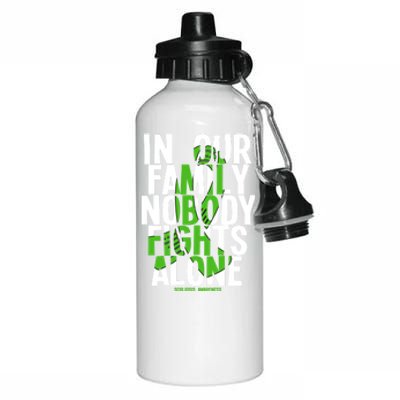 In Our Family Nobody Fights Alone Scoliosis Awareness Cool Gift Aluminum Water Bottle