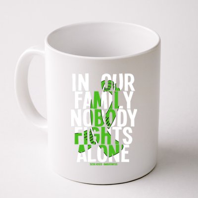 In Our Family Nobody Fights Alone Scoliosis Awareness Cool Gift Coffee Mug