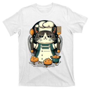 Illustration Of Funny Chef Cat Ready To Cook T-Shirt