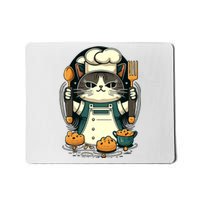 Illustration Of Funny Chef Cat Ready To Cook Mousepad