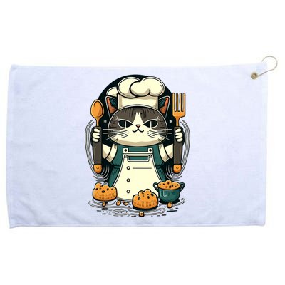 Illustration Of Funny Chef Cat Ready To Cook Grommeted Golf Towel