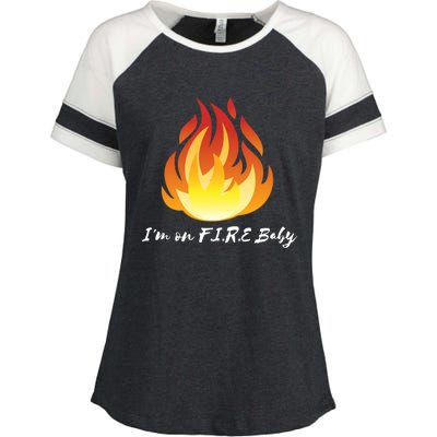 Im On Fire Financial Freedom Gift Enza Ladies Jersey Colorblock Tee