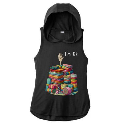 IM Okay Funny Quilting Ladies PosiCharge Tri-Blend Wicking Draft Hoodie Tank