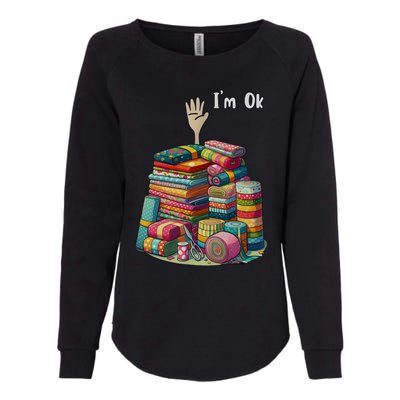 IM Okay Funny Quilting Womens California Wash Sweatshirt