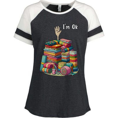 IM Okay Funny Quilting Enza Ladies Jersey Colorblock Tee