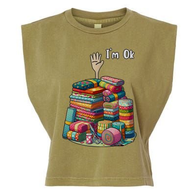 IM Okay Funny Quilting Garment-Dyed Women's Muscle Tee