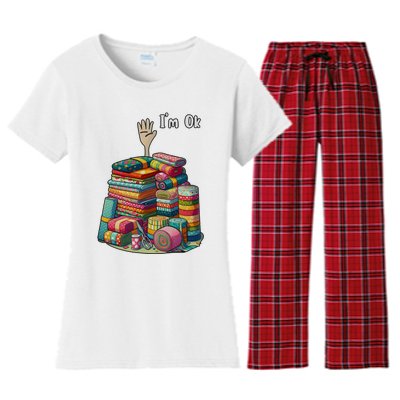 IM Okay Funny Quilting Women's Flannel Pajama Set