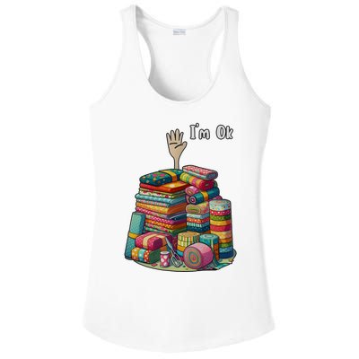 IM Okay Funny Quilting Ladies PosiCharge Competitor Racerback Tank