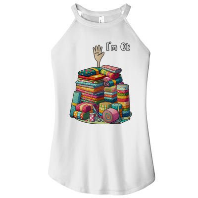 IM Okay Funny Quilting Women's Perfect Tri Rocker Tank