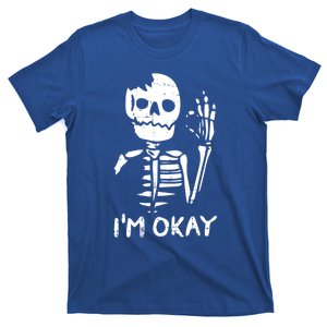 Im Okay Funny Halloween Costume Broken Skeleton Skull T-Shirt