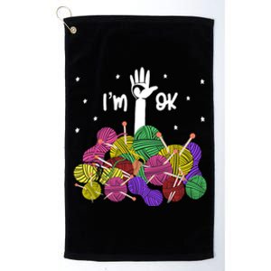 Im Ok Funny Yarn Knitting Crochet Funny Crocheting Platinum Collection Golf Towel