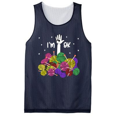 Im Ok Funny Yarn Knitting Crochet Funny Crocheting Mesh Reversible Basketball Jersey Tank