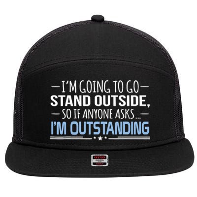 I'm Outstanding Funny Sarcasm Graphic 7 Panel Mesh Trucker Snapback Hat