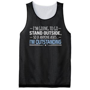 I'm Outstanding Funny Sarcasm Graphic Mesh Reversible Basketball Jersey Tank