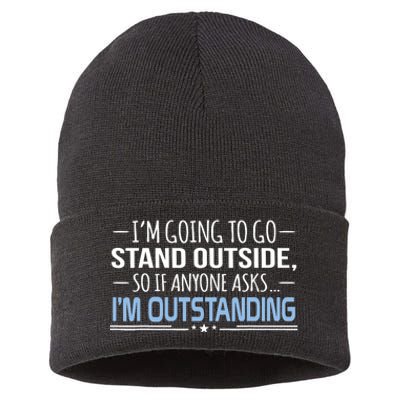 I'm Outstanding Funny Sarcasm Graphic Sustainable Knit Beanie