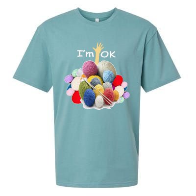 I’m Ok Funny Crochet And Knitting Yarn Mess Sueded Cloud Jersey T-Shirt