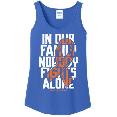 In Our Family Nobody Fights Alone Leukemia Awareness Month Meaningful Gift Ladies Essential Tank