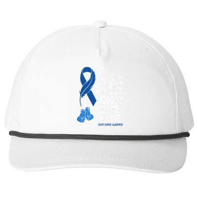 In Our Family Nobody Fights Alone Colon Cancer Awareness Snapback Five-Panel Rope Hat