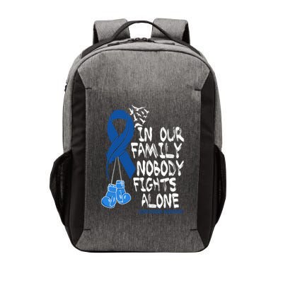 In Our Family Nobody Fights Alone Colon Cancer Awareness Vector Backpack
