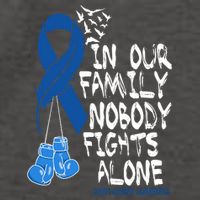 In Our Family Nobody Fights Alone Colon Cancer Awareness Vector Backpack