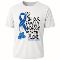 In Our Family Nobody Fights Alone Colon Cancer Awareness Cooling Performance Crew T-Shirt