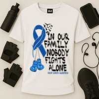 In Our Family Nobody Fights Alone Colon Cancer Awareness Cooling Performance Crew T-Shirt