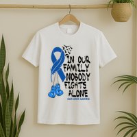 In Our Family Nobody Fights Alone Colon Cancer Awareness T-Shirt