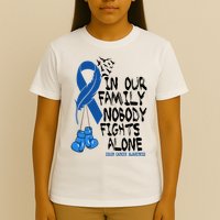 In Our Family Nobody Fights Alone Colon Cancer Awareness T-Shirt