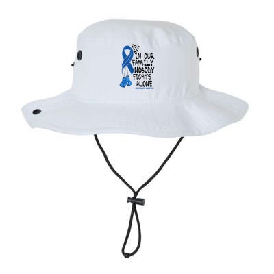 In Our Family Nobody Fights Alone Colon Cancer Awareness Bucket Hat