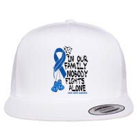 In Our Family Nobody Fights Alone Colon Cancer Awareness Flatbill Hat