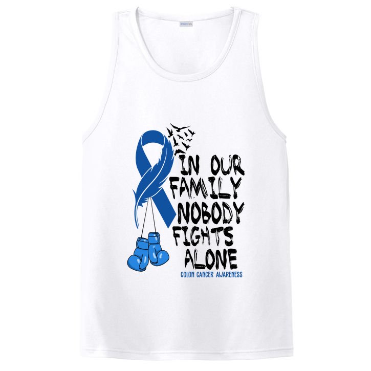In Our Family Nobody Fights Alone Colon Cancer Awareness PosiCharge Competitor Tank