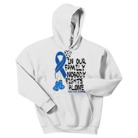 In Our Family Nobody Fights Alone Colon Cancer Awareness Kids Hoodie