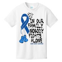 In Our Family Nobody Fights Alone Colon Cancer Awareness Kids T-Shirt